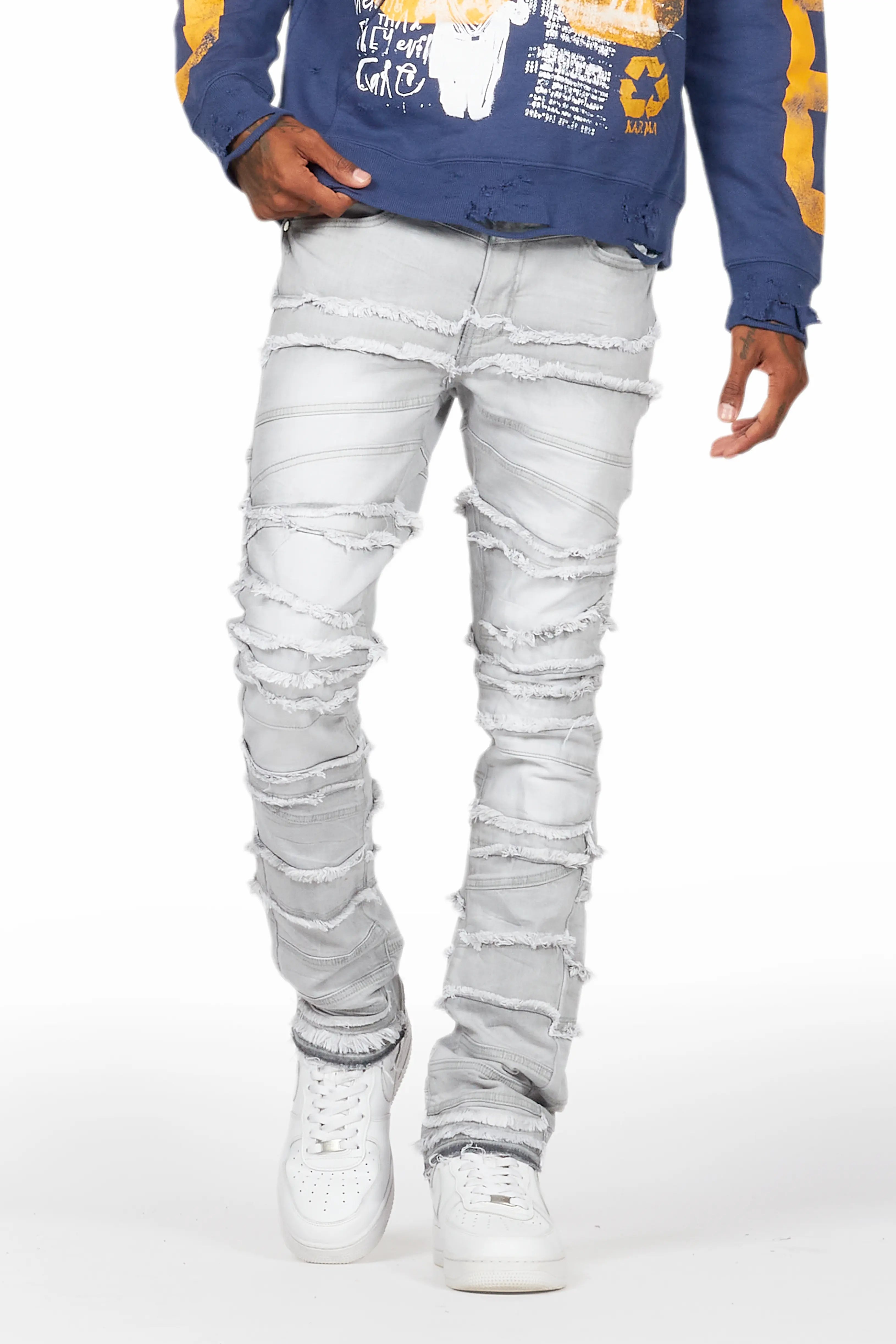 Franko Light Grey Slim Fit Jean Artistic Men's Hand