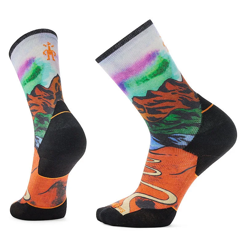 Trail Run Targeted Cushion Singletrack Print Crew Socks Confident Men's High