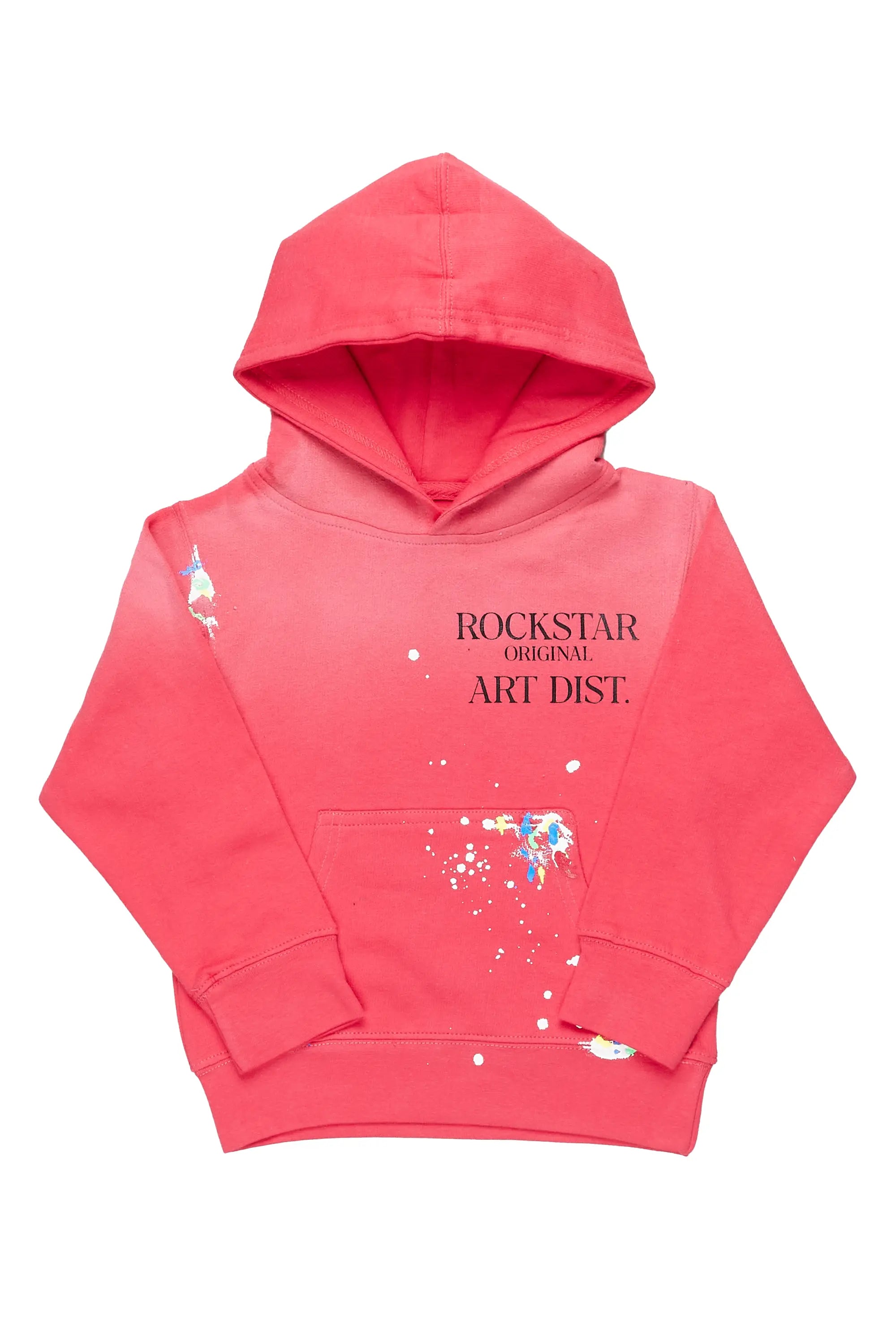 Boys Rockstar Art Dist. Fuchsia Graphic Hoodie Bold Men's Animal