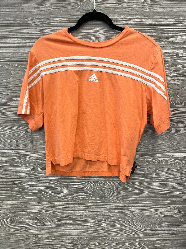 Top Short Sleeve By Adidas In Orange, Size: M Elegant Men's Cashmere