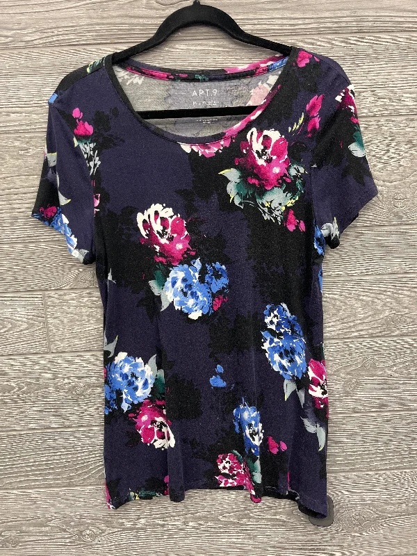Top Short Sleeve By Apt 9 In Floral Print, Size: M Streetwear Style