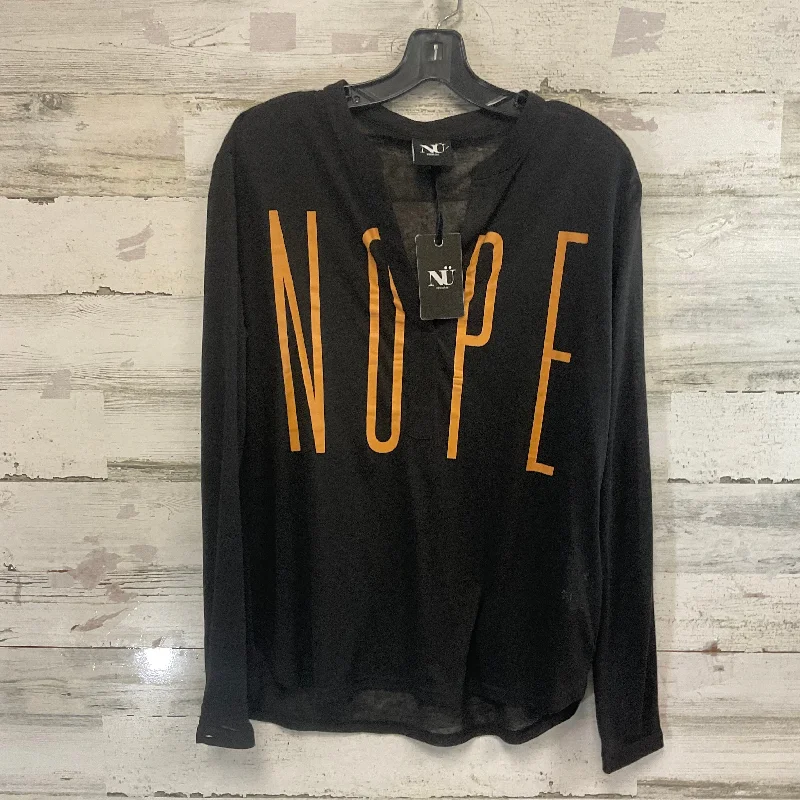 Top Long Sleeve By Nu Venture In Black, Size: L Elegant Men's Cashmere
