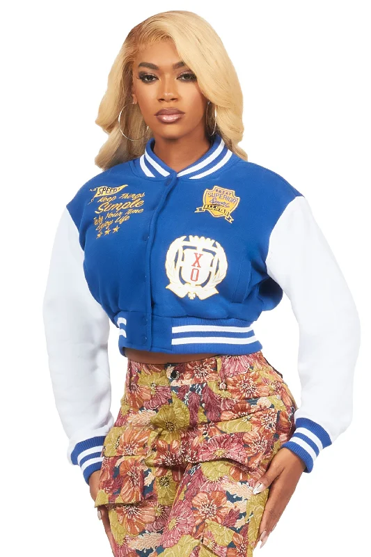 Turhon Royal Blue Varsity Jacket Gym