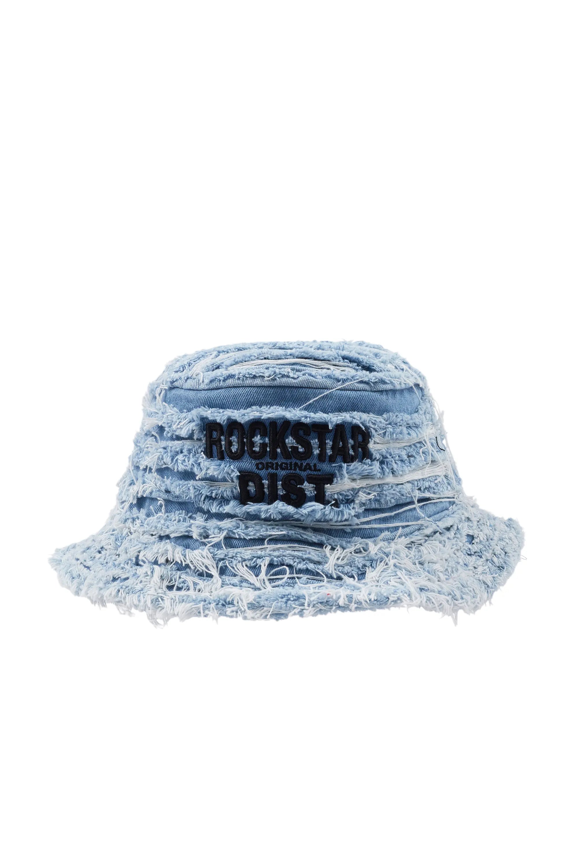 Girls Abbie Blue Distressed Bucket Hat Sleek Men's Metallic