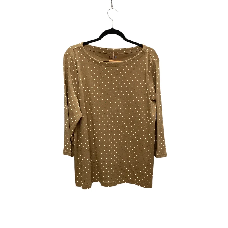 Top Long Sleeve By Croft And Barrow In Brown, Size: Xxl Unique Men's Upcycled