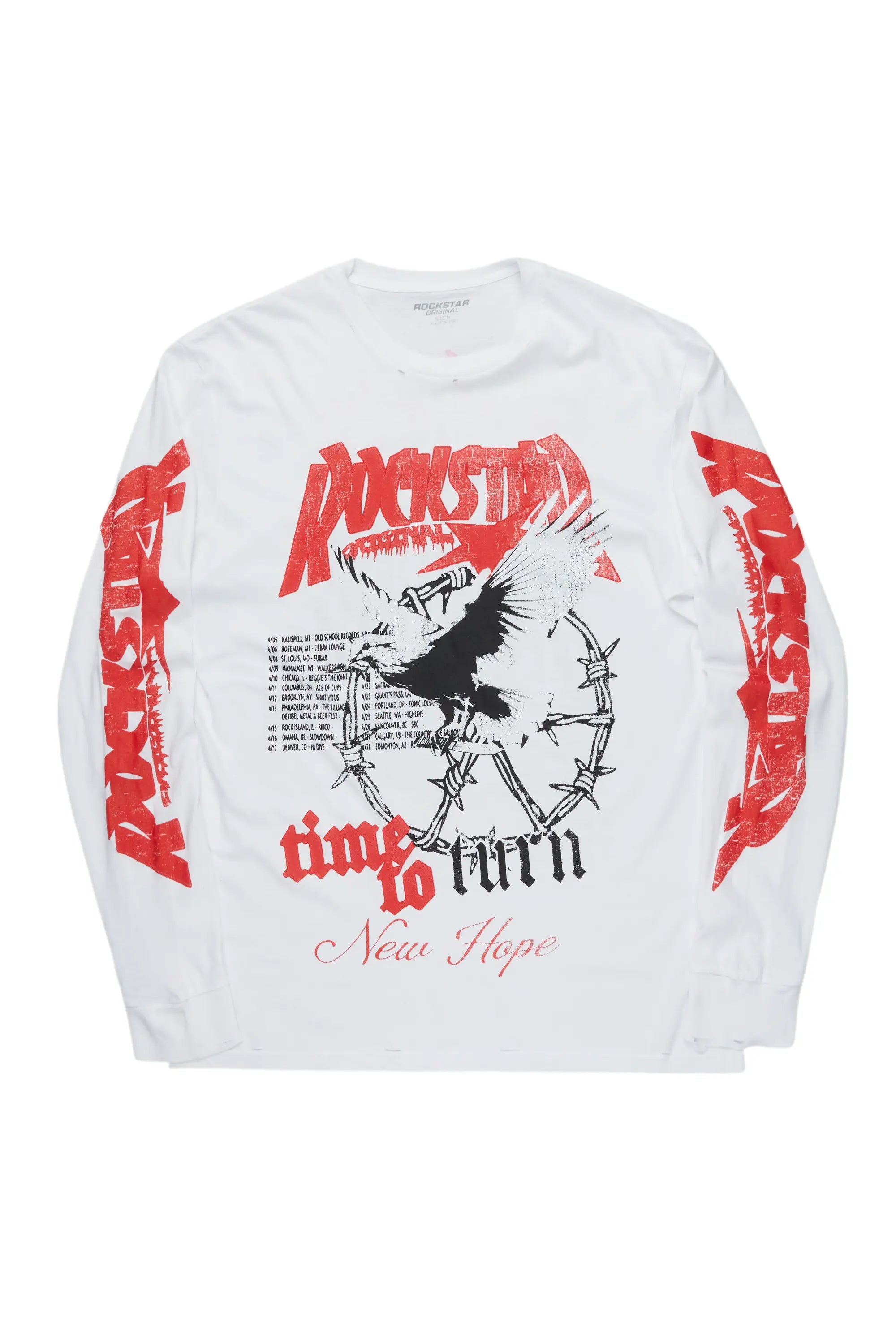 Burial White Long Sleeve Graphic T-Shirt Youthful Men's Pop