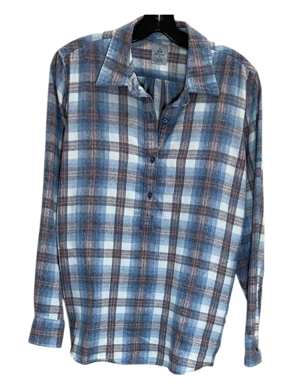 Top Long Sleeve By Cmc In Plaid Pattern, Size: M Street