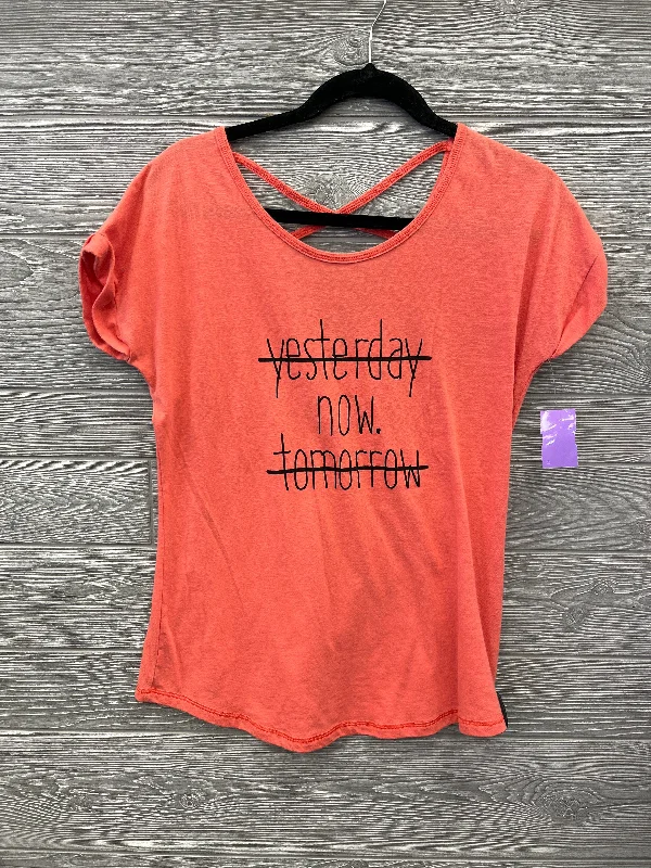 Top Short Sleeve By Reebok In Coral, Size: M Bohemian Men's Free