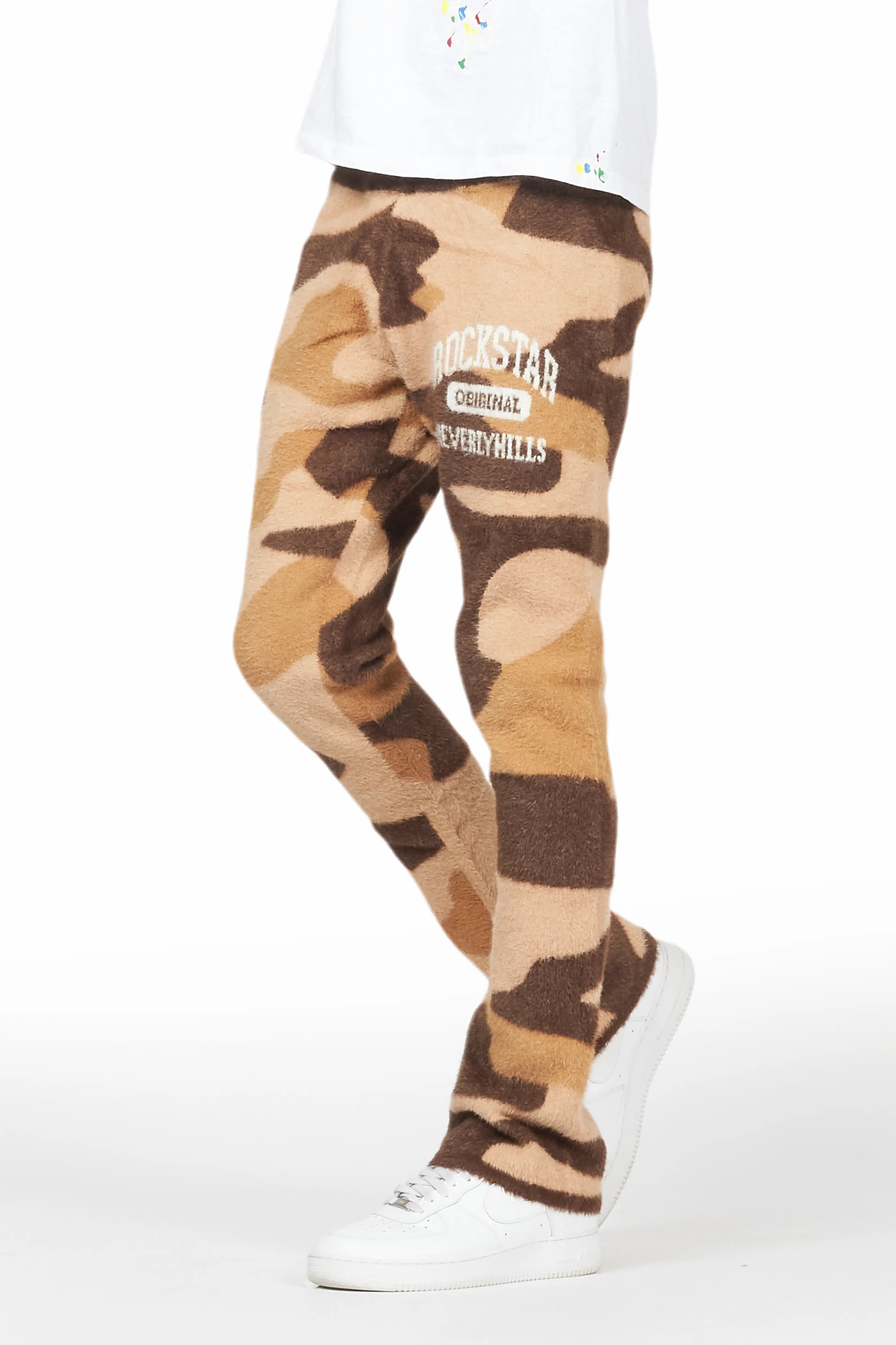 Rabi Camo Brown Knitted Mohair Pants Dapper Men's Bow