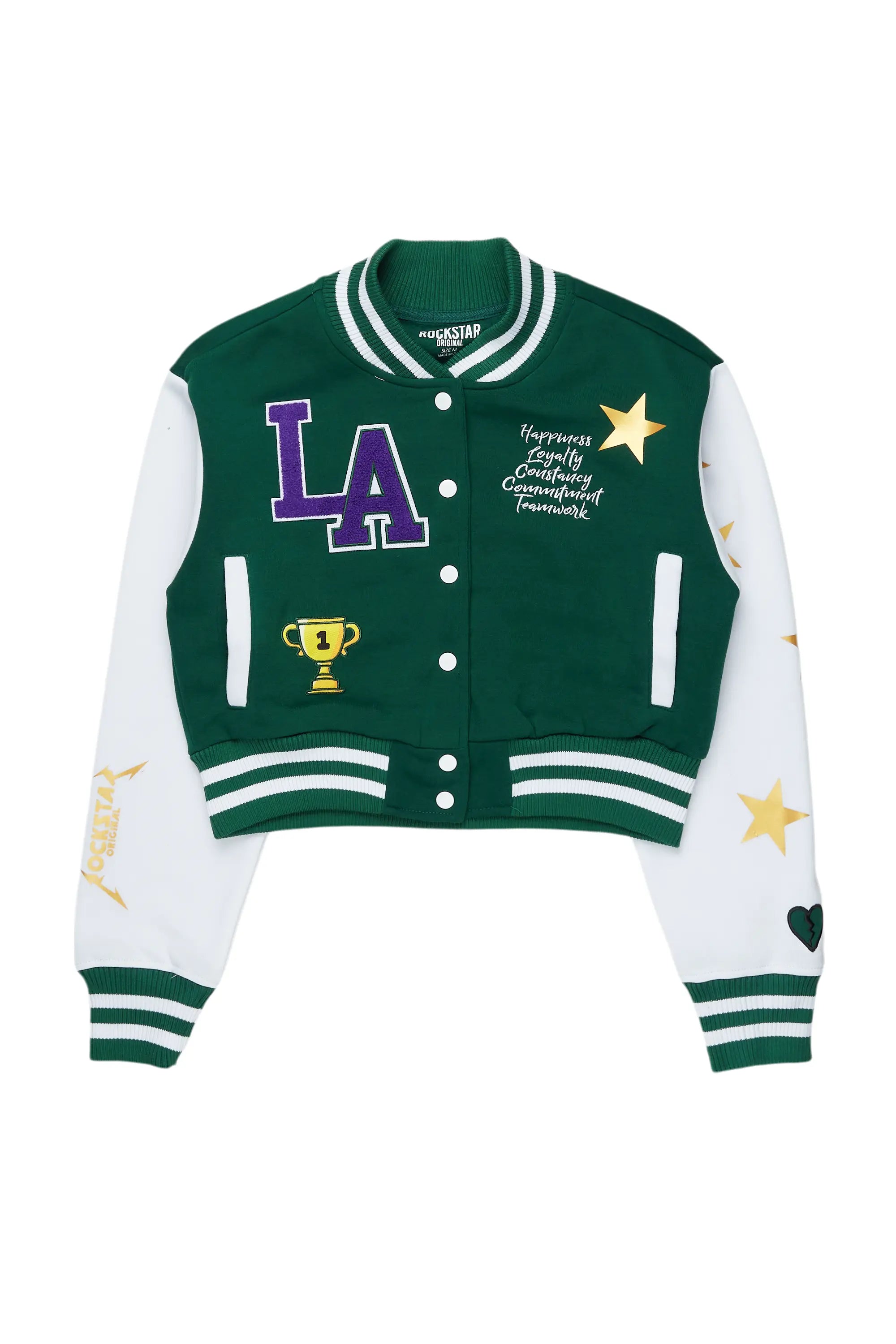 Keneka Green Varsity Jacket Athletic Men's High