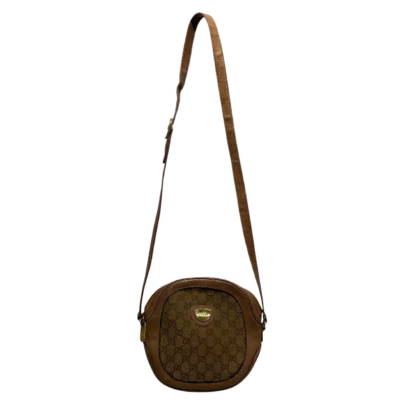 GUCCI/Cross Body Bag/Monogram/Cotton/BRW/Circular bag Earthy Men's Hemp