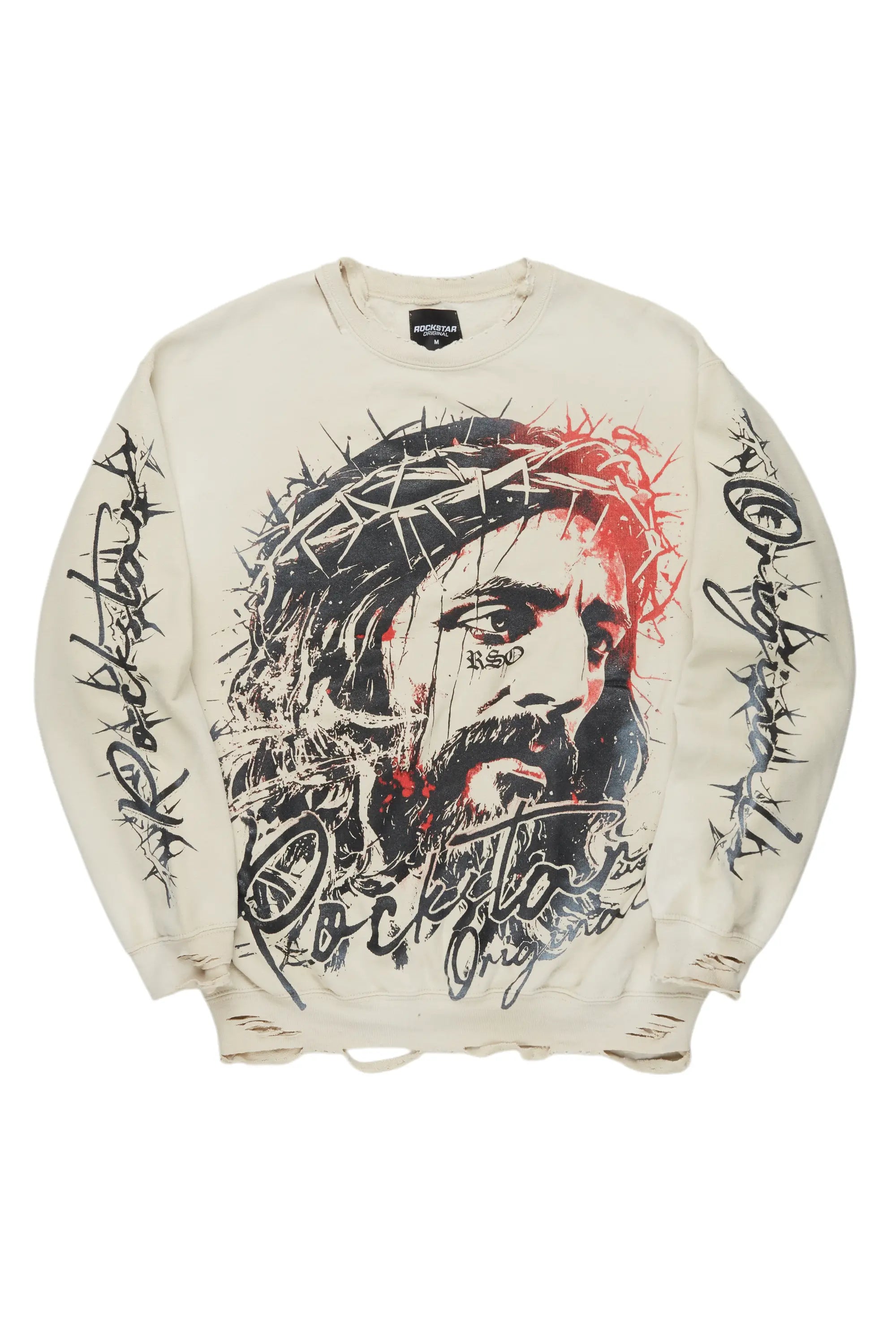 Bedros Beige Graphic Crewneck Elegant Men's Cashmere