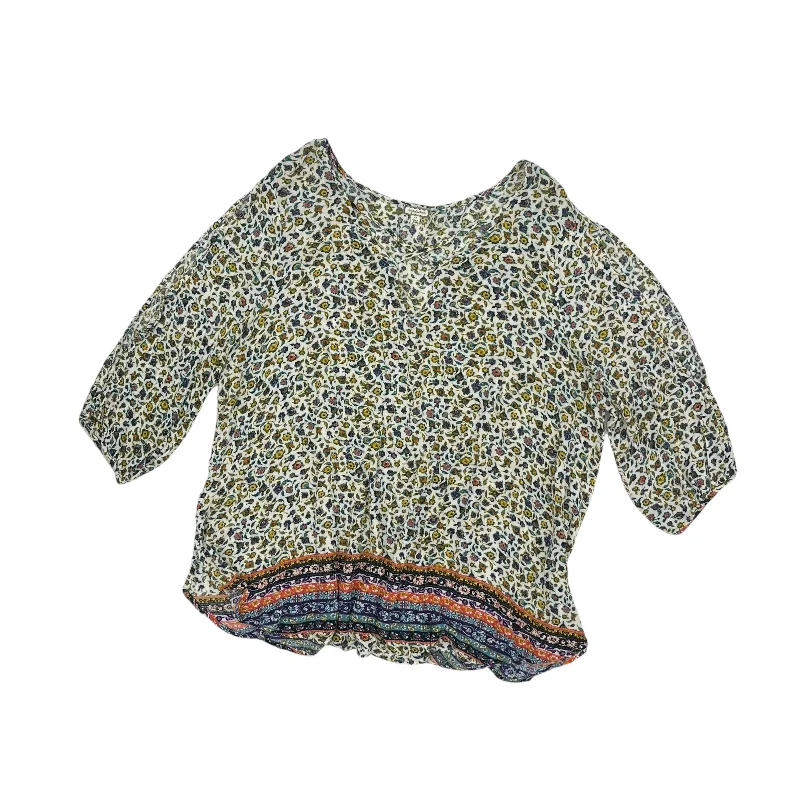 Top 3/4 Sleeve By Eyeshadow In Floral Print, Size:2X Traditional Men's Country