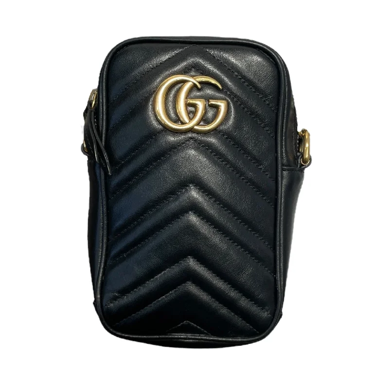 GUCCI/Bag/Leather/BLK/Quilted Leather Crossbody Bag Sporty Men's Athleisure 