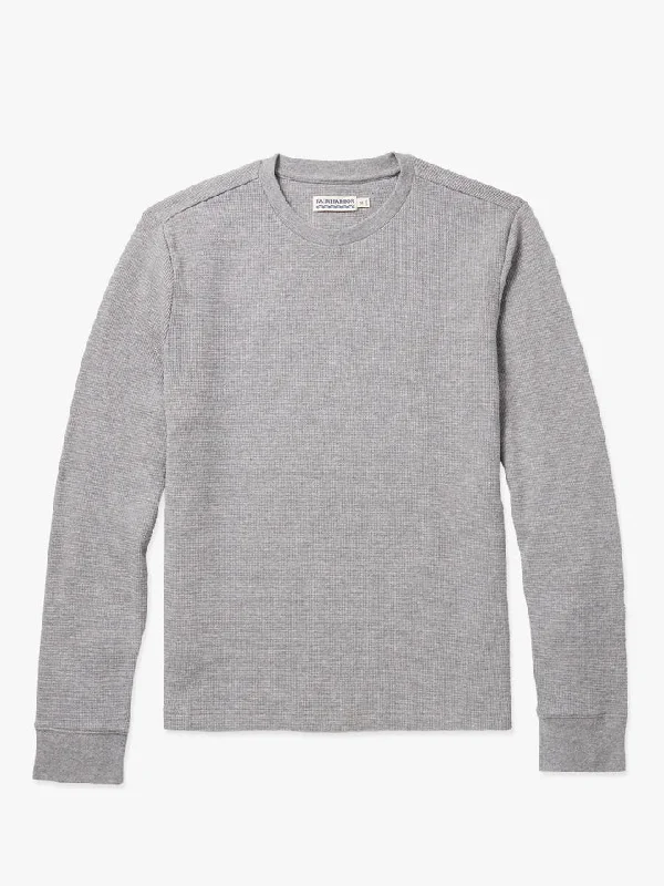 HUDSON WAFFLE CREW - GREY Earthy Men's Sustainable 