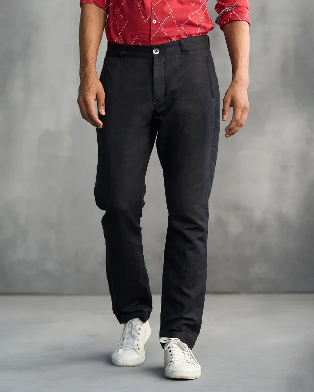 Comoros Trousers - Black Refined Men's Velvet