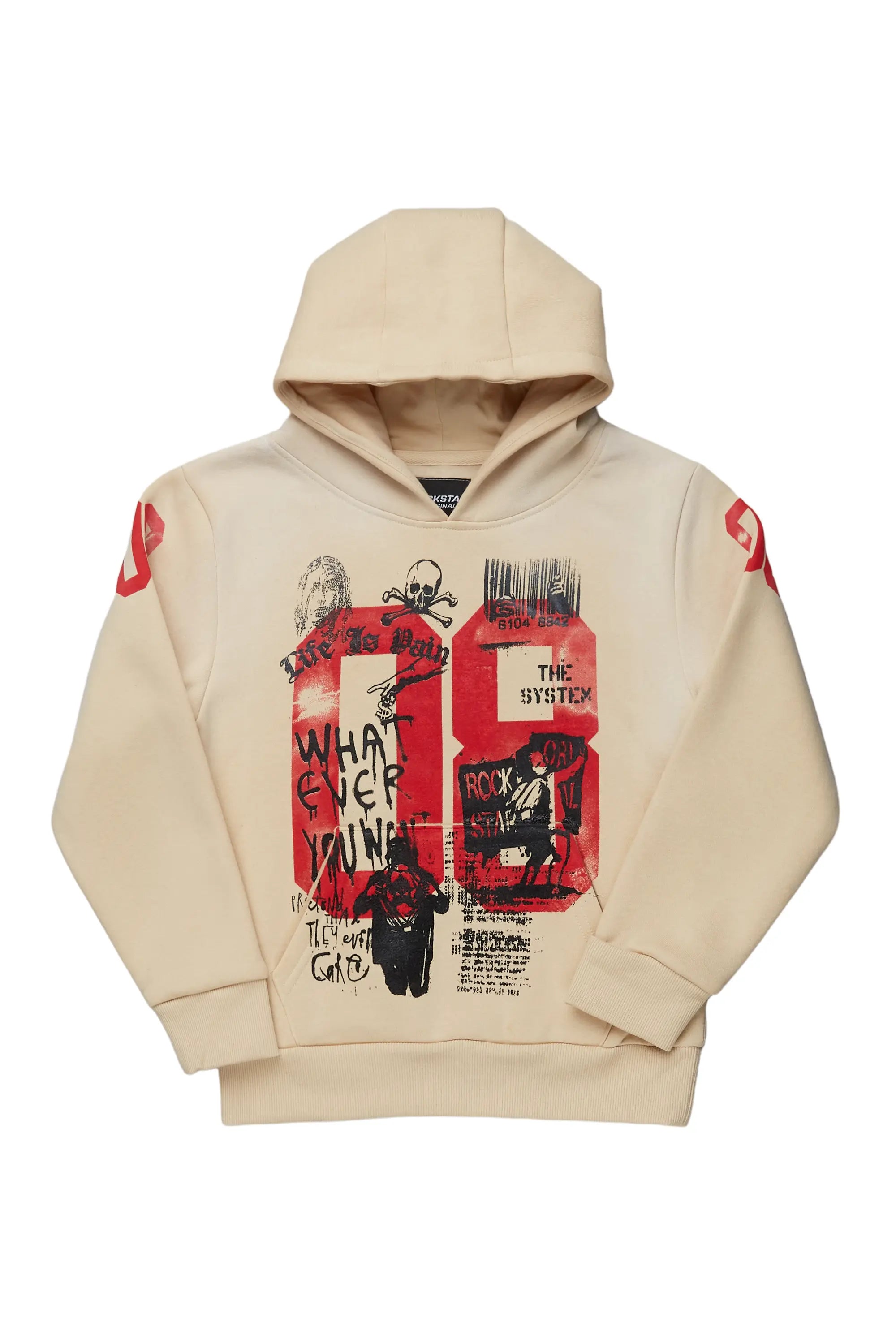 Boys Beau Beige Graphic Hoodie Relaxed Men's Australian 