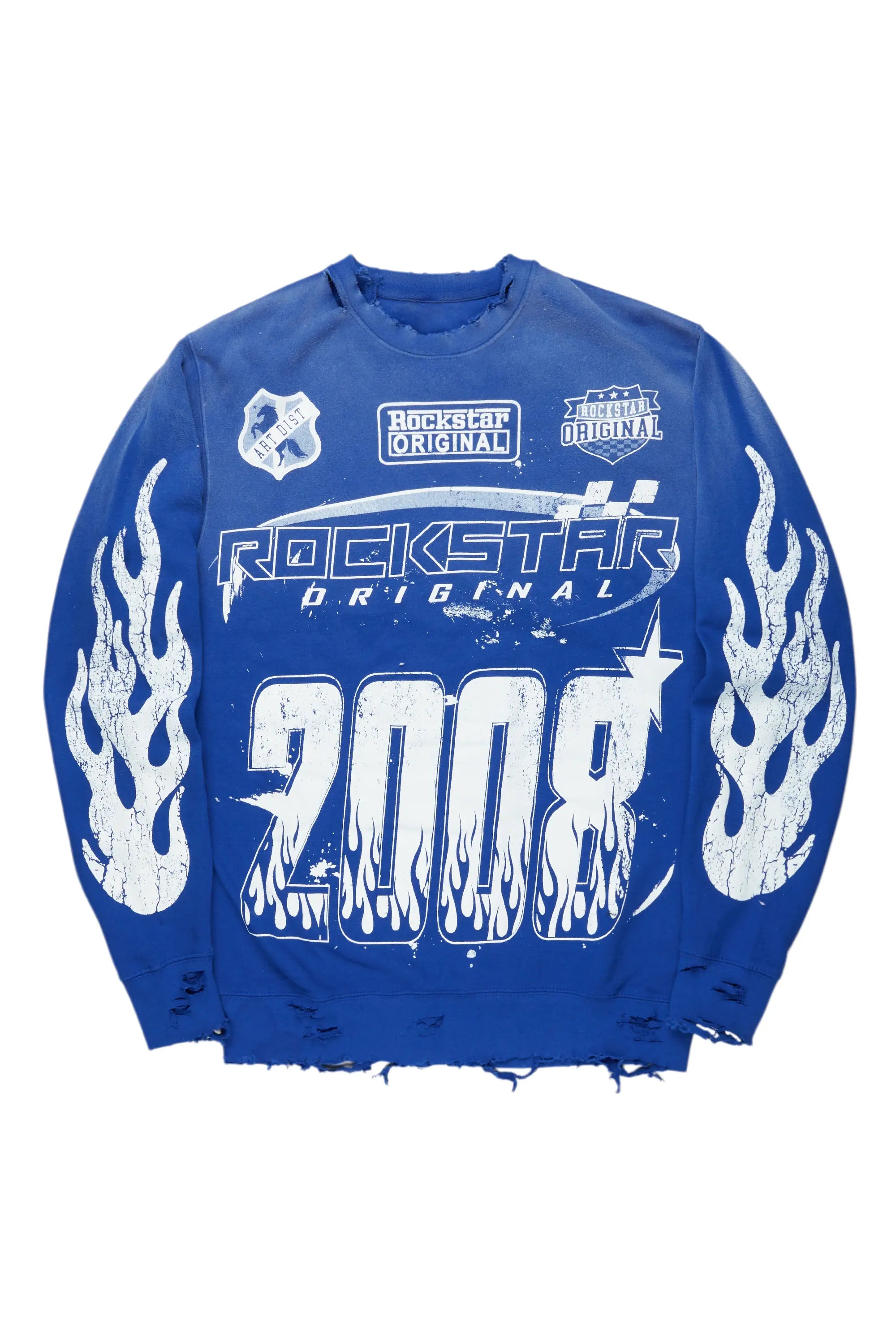 Amos Royal Blue Graphic Crewneck Dynamic Men's Moto