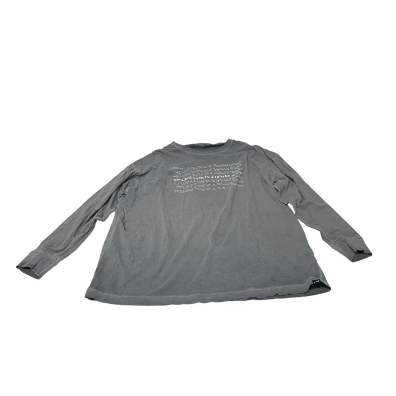 Top Long Sleeve By Pink In Grey, Size: Osfm Traditional Men's Wool