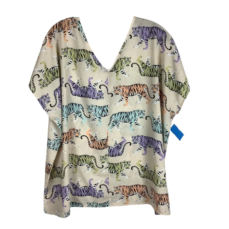 Top Short Sleeve By First Love In Animal Print, Size: L Hip Men's Retro