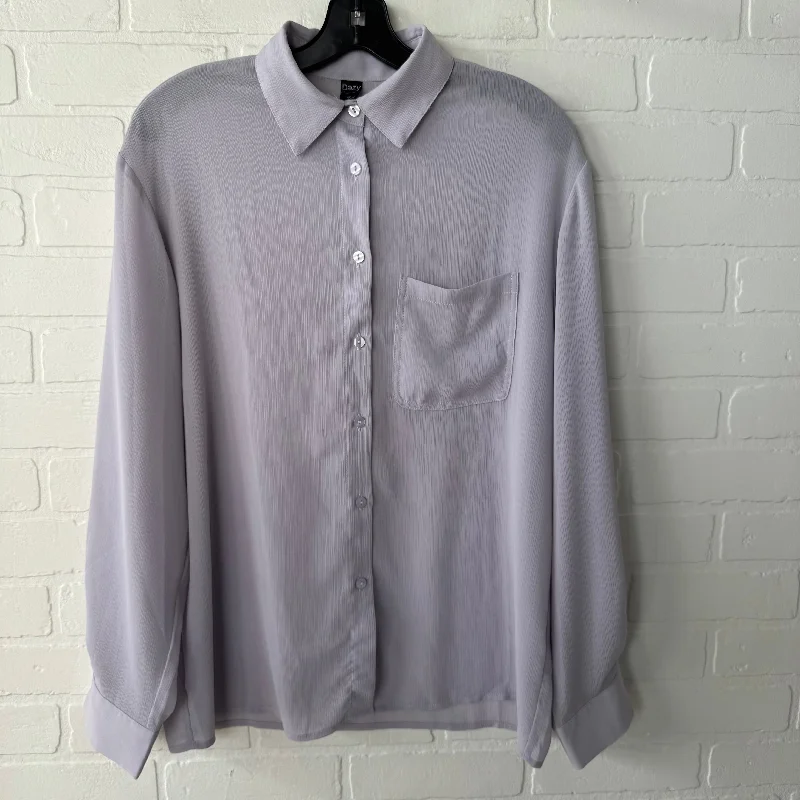 Top Long Sleeve By   Dazy  In Purple, Size: M Polished Men's Silk