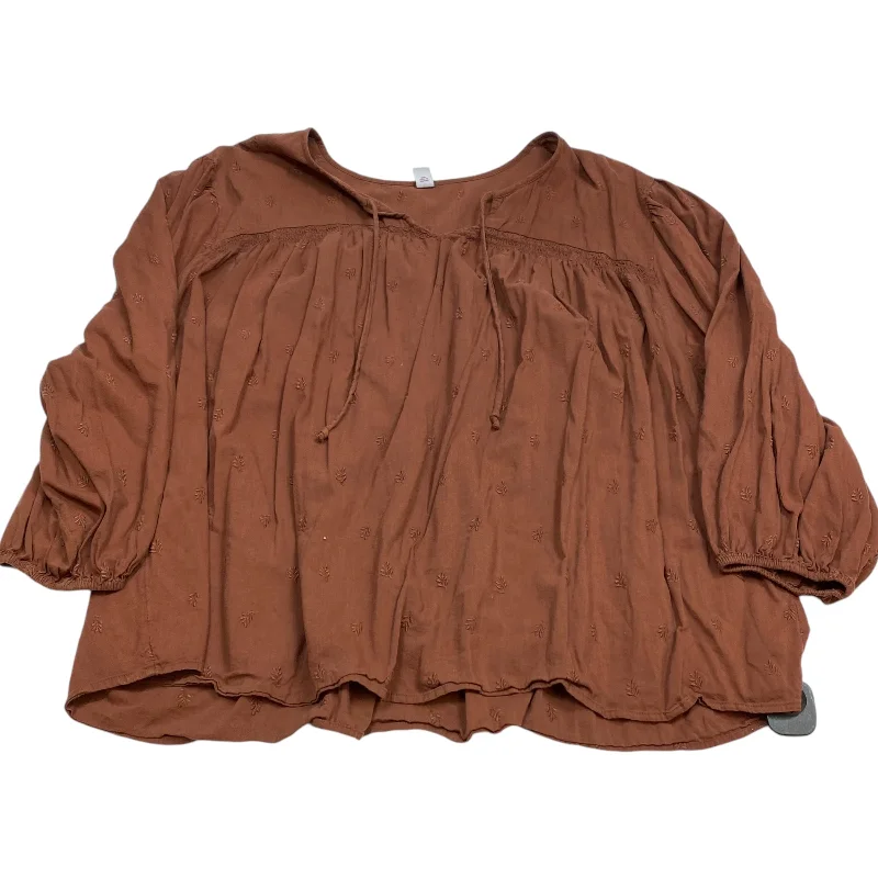 Top Long Sleeve By Old Navy In Brown, Size: 4x Cozy Men's Winter