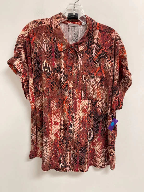 Top Short Sleeve By West Bound In Brown & Orange, Size: Xl Refined Men's Velvet