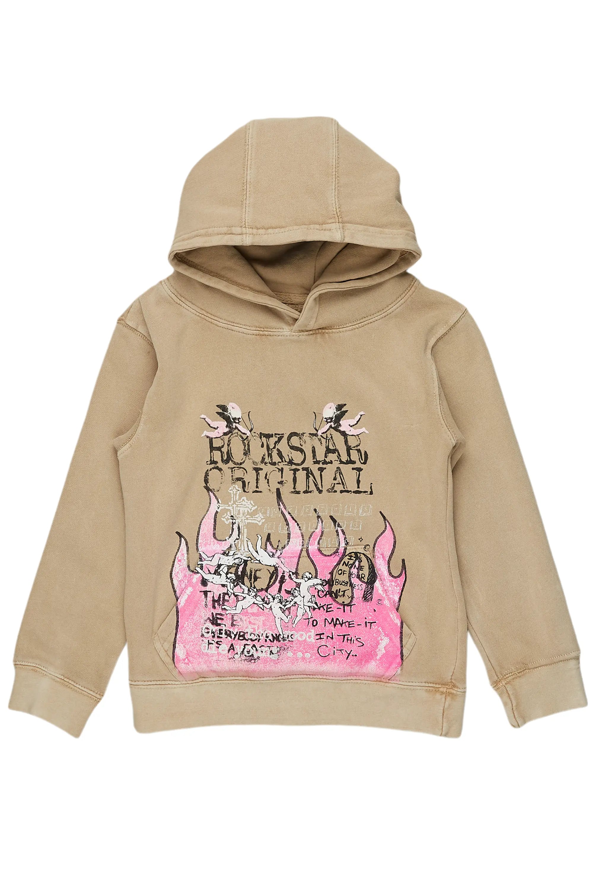 Girls Leira Vintage Beige Graphic Hoodie Classic Men's Pin