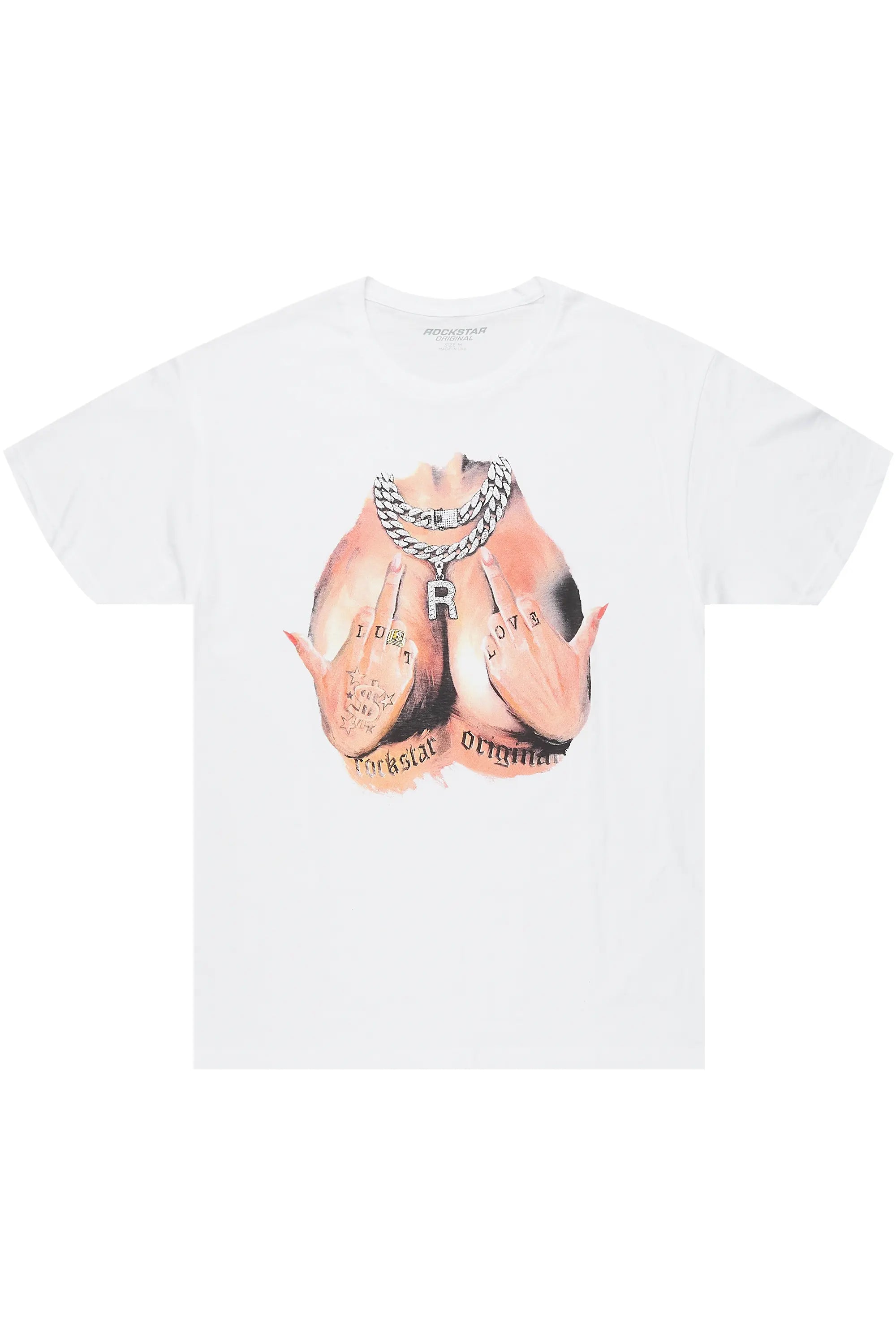 Eyes Up Here White Oversized T-Shirt Organic