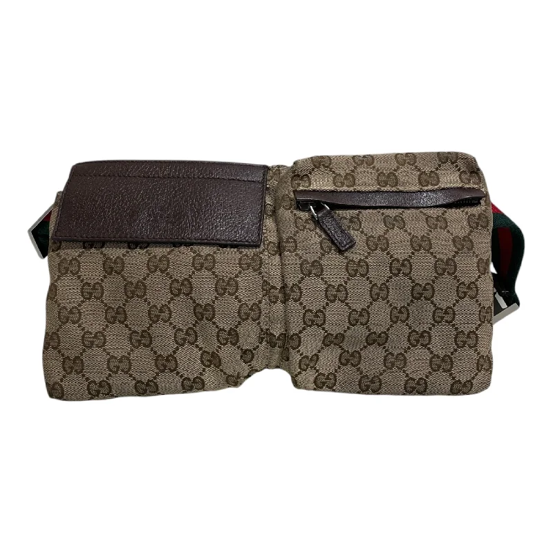 GUCCI/Fanny Pack/Monogram/Denim/BRW/Belt bag Crossbody Hip Men's Urban