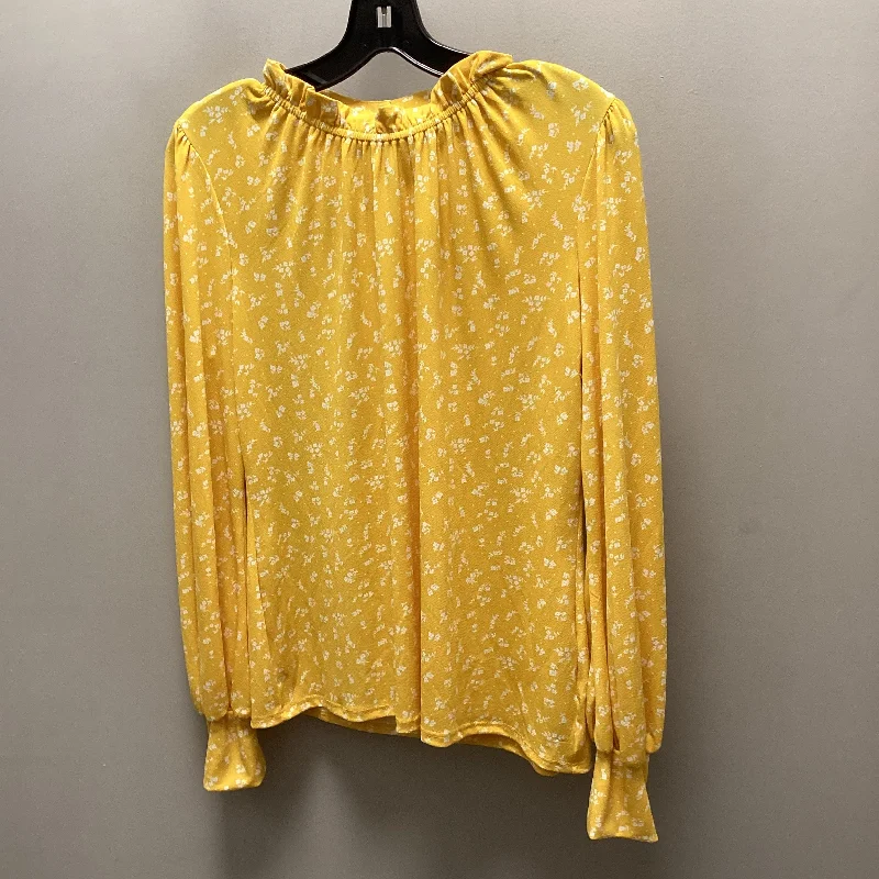 Top Long Sleeve By Adrianna Papell In Yellow, Size: S Gym