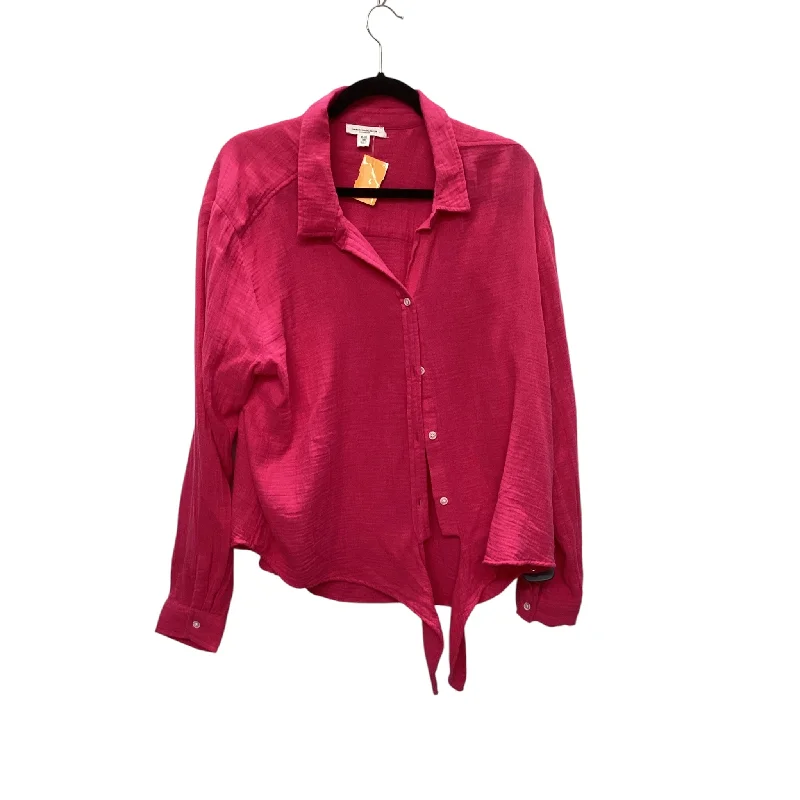 Top Long Sleeve By Beachlunchlounge In Pink, Size: Xl Trendy Men's Oversized
