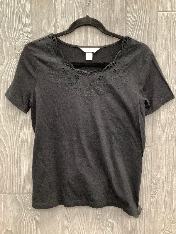 Top Short Sleeve By Christopher And Banks In Black, Size: M Trendy Men's Scandinavian