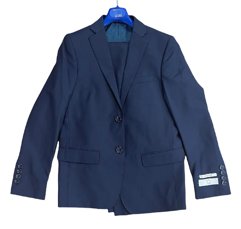 BOYS SLIM FIT SUIT - NAVY Elegant Men's Cashmere