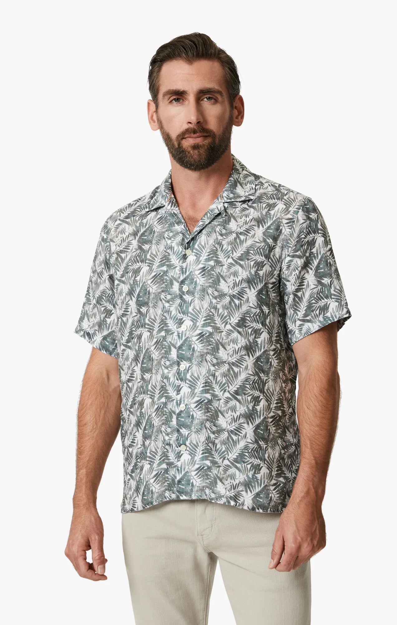 34 HERITAGE | Jungle Short Sleeve Shirt | Green Hip Men's Retro