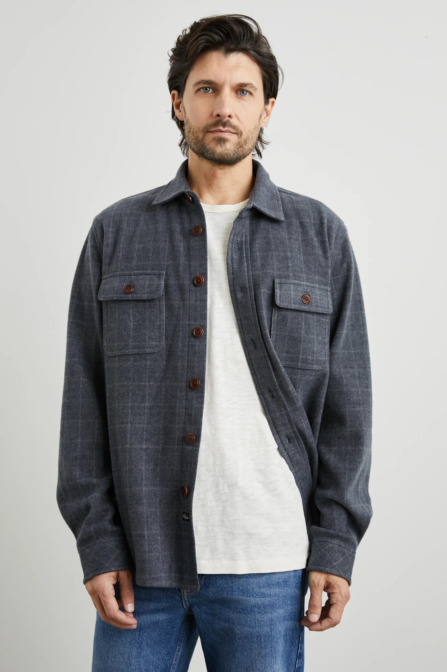 RAILS | Alder | Navy Jaspe Check Traditional Men's Country