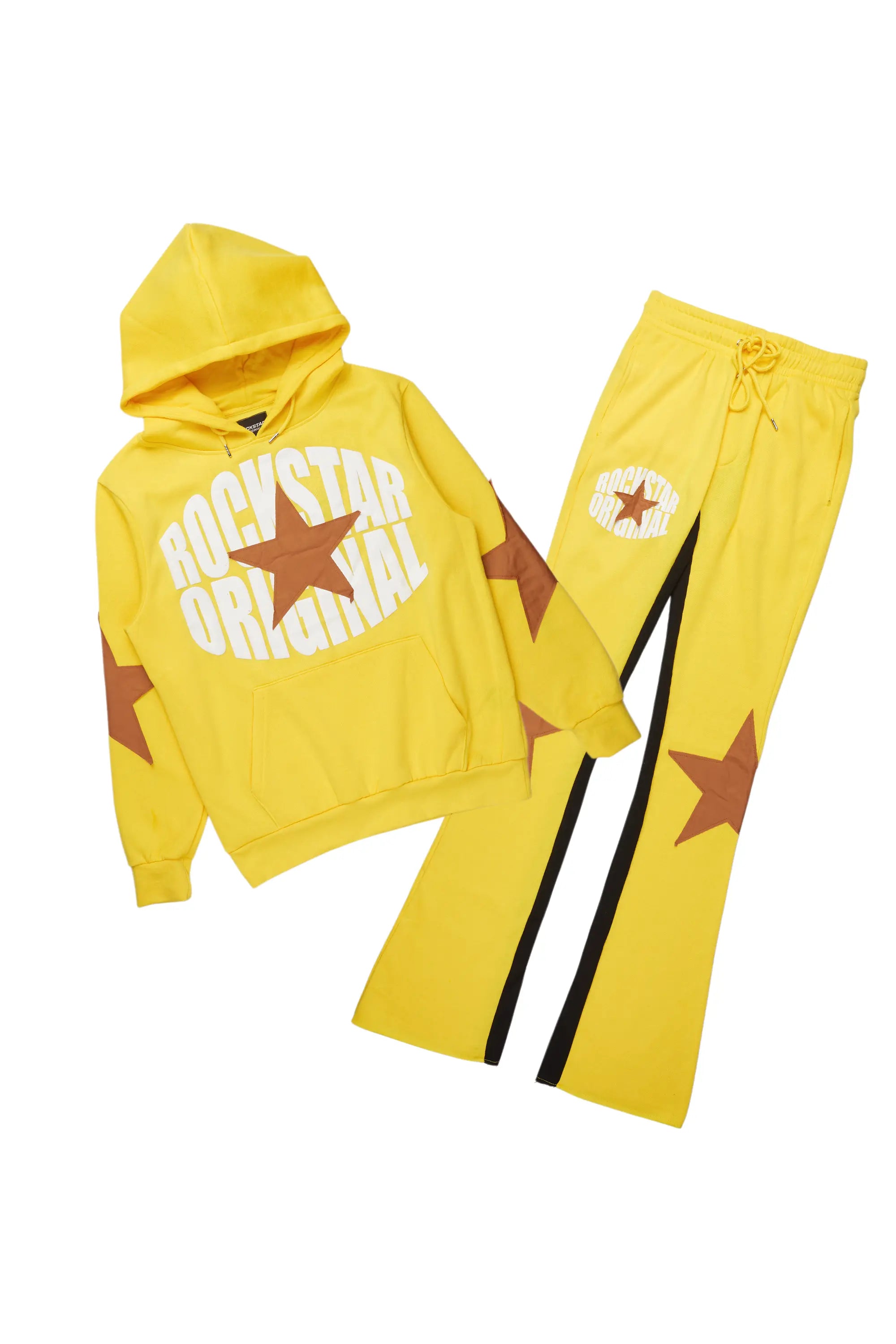 Devontae Yellow Super Stacked Trackset Dapper Men's Bow