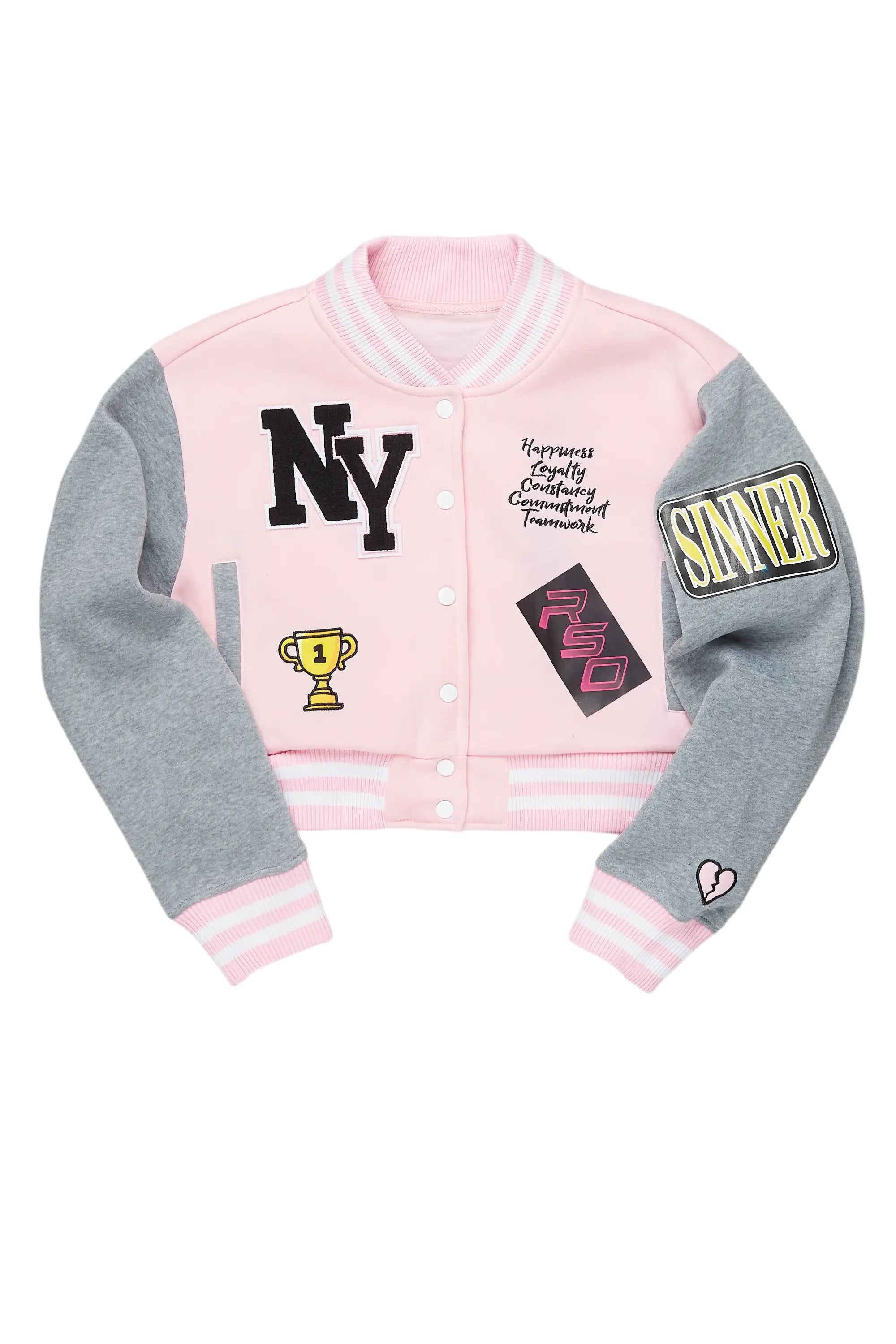 Khadera Pink Varsity Jacket Bold Men's Statement