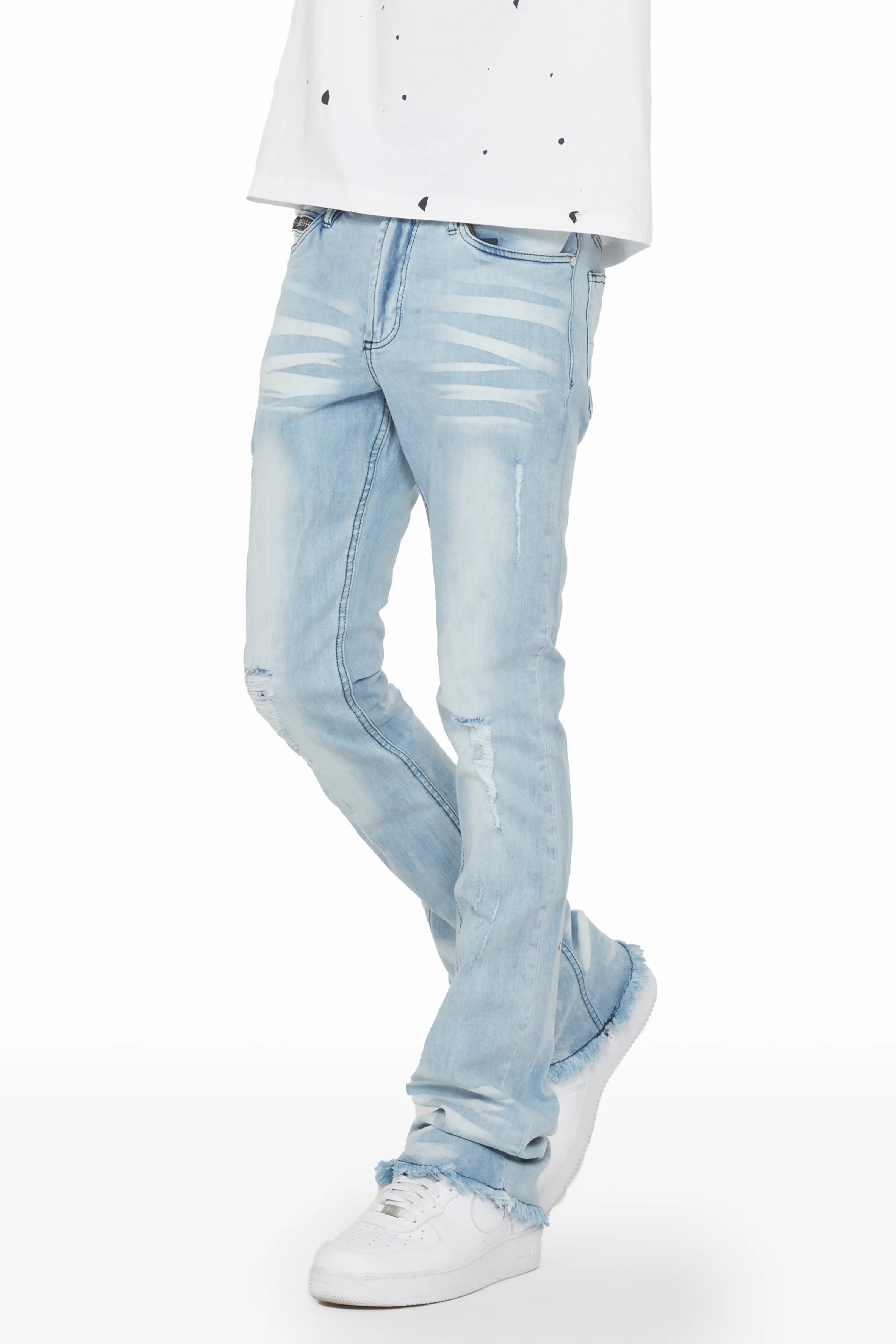 Dag Blue Stacked Flare Jean Artistic Men's Hand