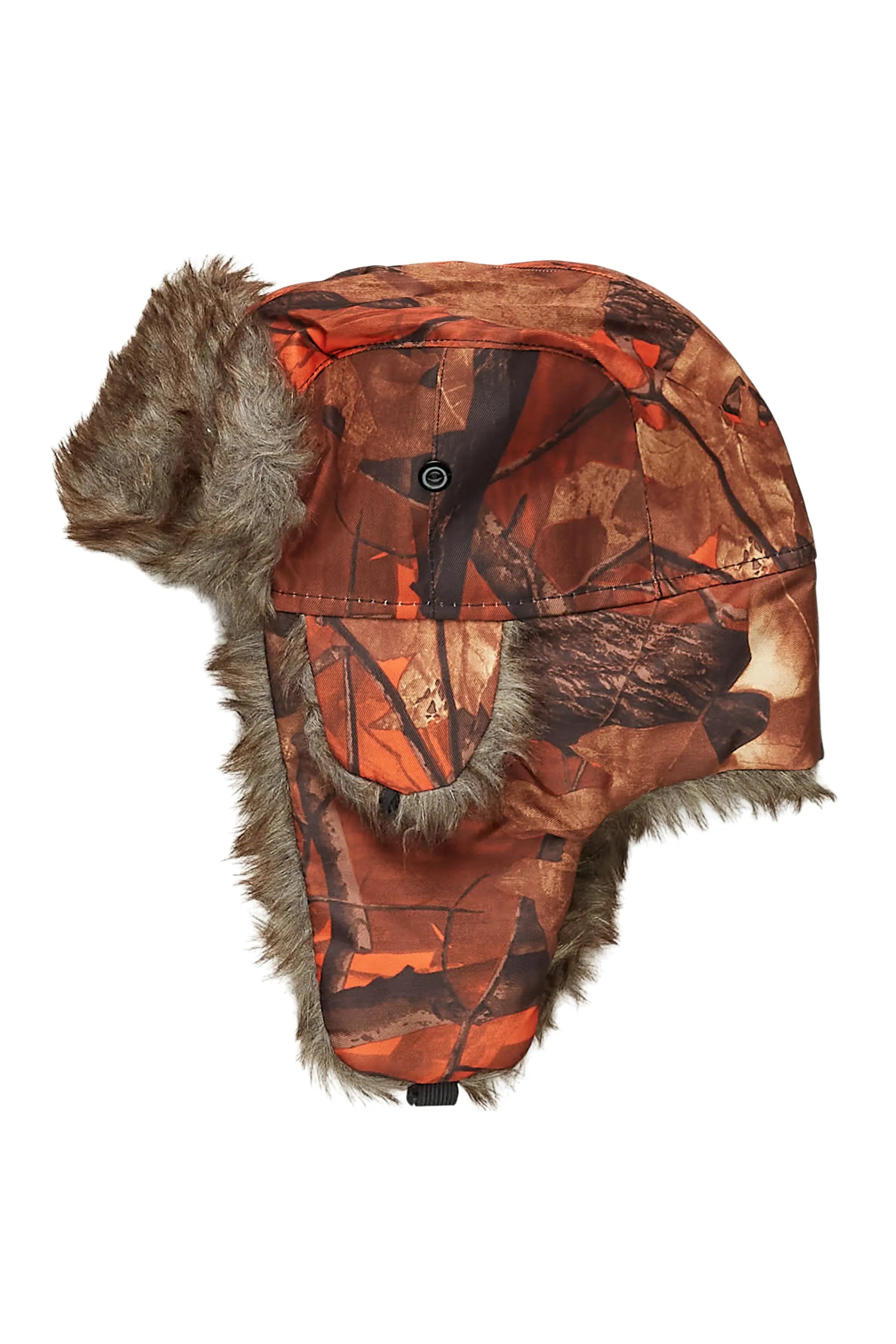 Saburo Orange Tree Camo Faux Fur Trapper Hat Athletic Men's High