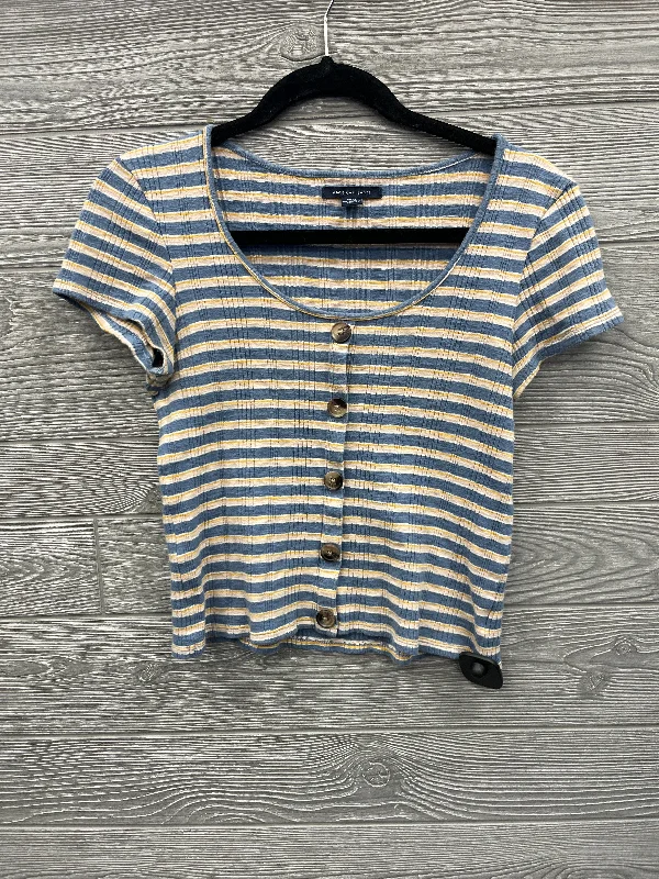 Top Short Sleeve By American Eagle In Striped Pattern, Size: S Luxurious Men's High