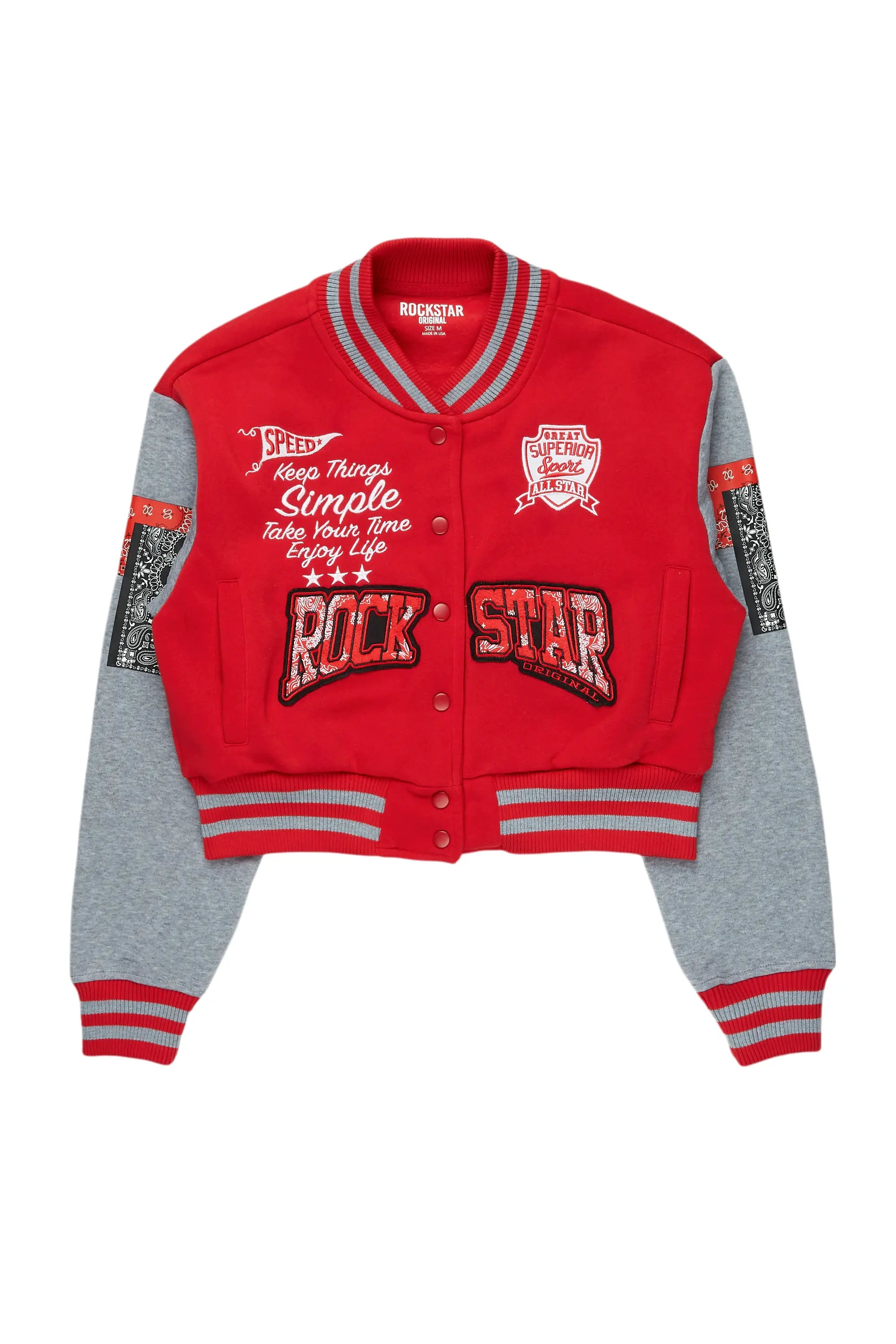 Dedtrica Red Varsity Jacket Cclassic Men's Tweed