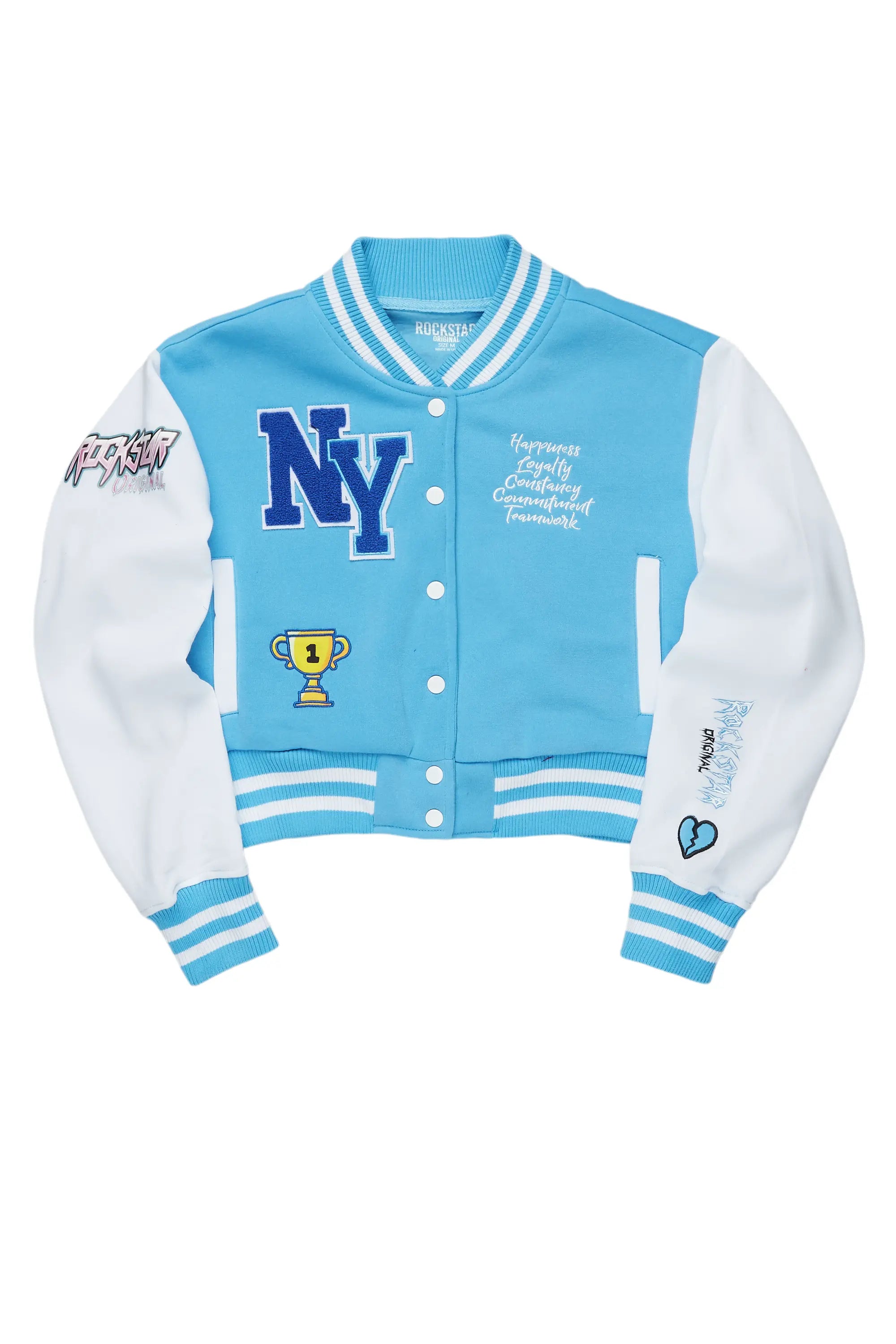 Shanasia Blue Varsity Jacket Dapper Men's 1920S