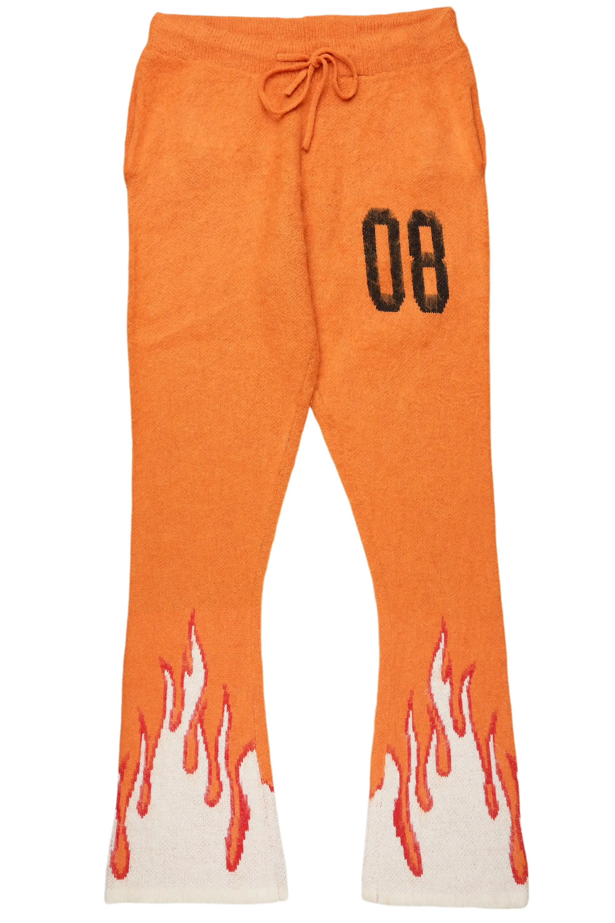 Boys Holger Orange/Cream Graphic Stacked Flare Mohair Track Pant Bold Men's Statement