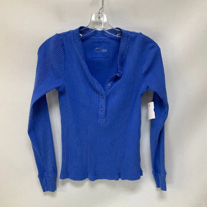 Top Long Sleeve By Aerie In Blue, Size: S Refined Men's Hand