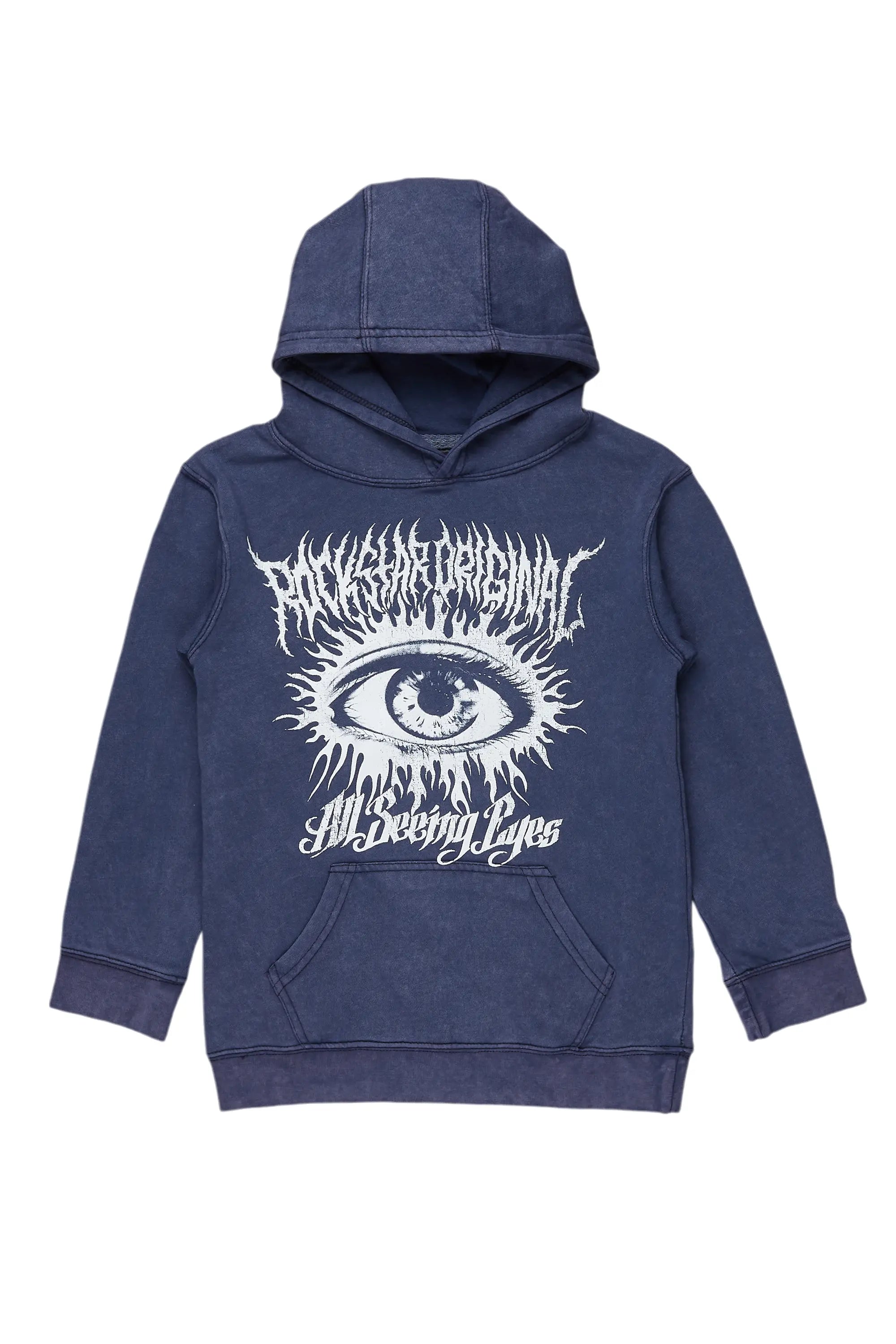 Boys All Eyes Vintage Navy Graphic Hoodie Refined Men's Classic 