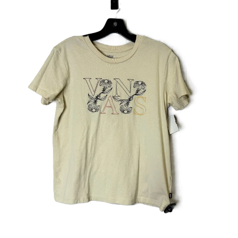 Top Short Sleeve By Vans In Cream, Size: M Cool Men's Distressed
