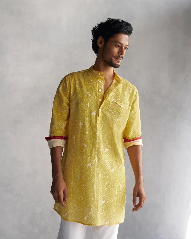 Fort Kurta - Yellow Minimalist Men's Casual 