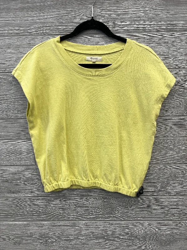 Top Short Sleeve By Madewell In Yellow, Size: M Modern Men's Geometric