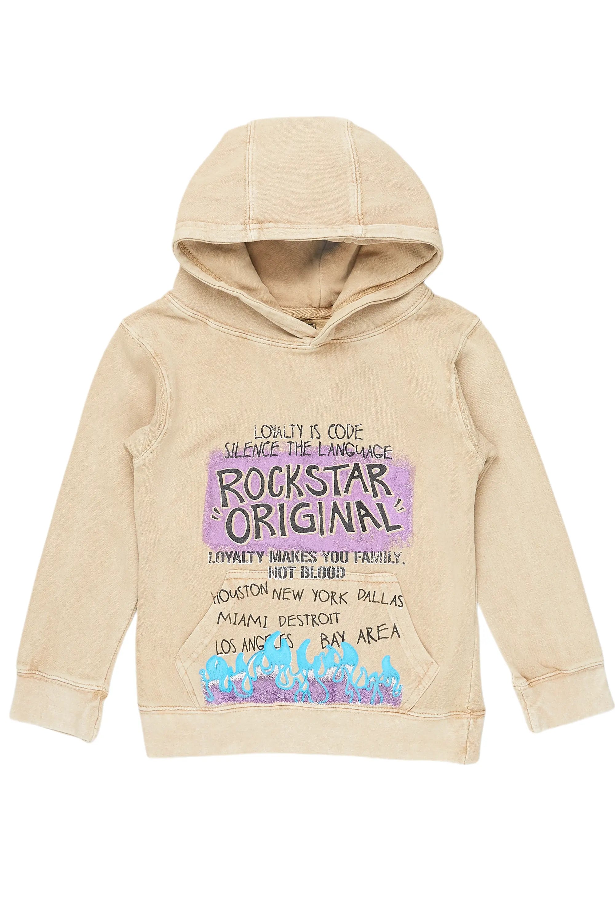 Girls Bena Vintage Beige Graphic Hoodie Bold Men's Animal